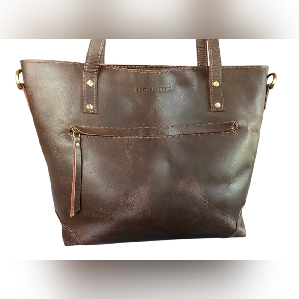 EUC Leather Tote Purse w/ matching wallet & change purse & adj shoulder strap. - Picture 3 of 16